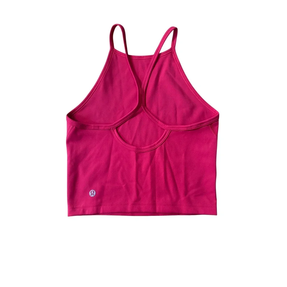 Lululemon Key to Balance‎ Tank Top Dark Pink High Neck Yoga Crop Size 4